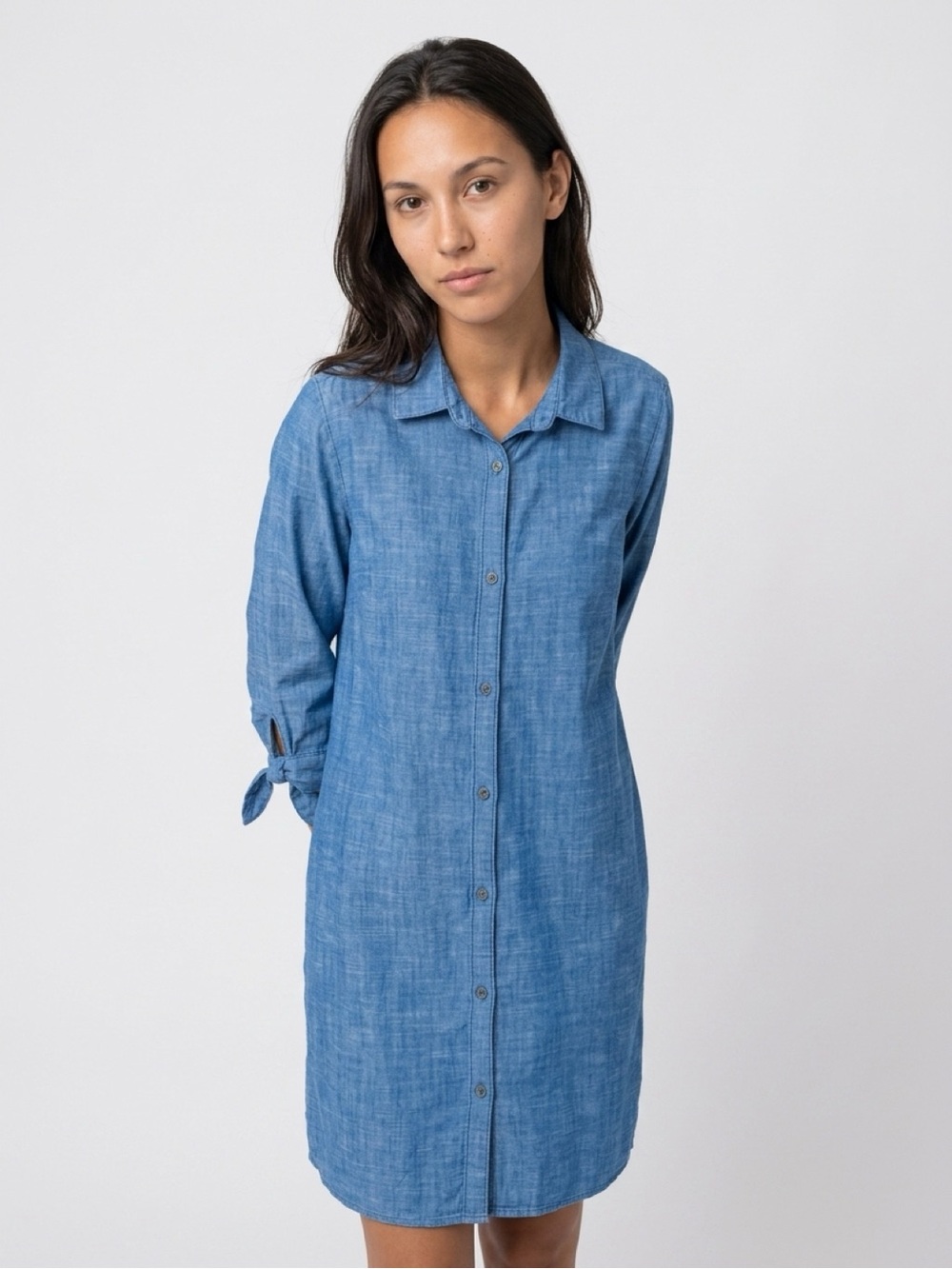Hailey Logan Bright Blue Button-Front Midi Shirt Dress